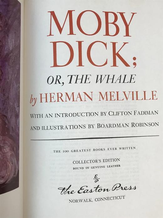 赫尔曼・梅尔维尔《白鲸记》配多幅精美彩色插图 豪华皮装 商品图2