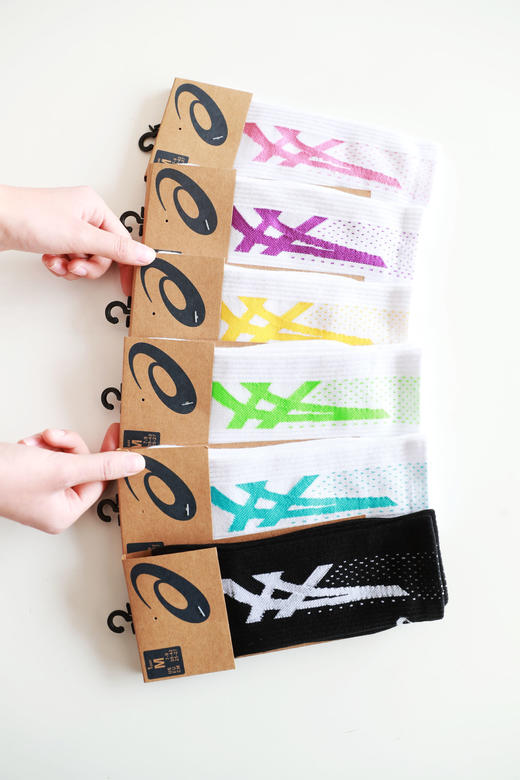 提花运动袜，出口日本。原包装软支撑户外字母透气中筒袜C122960 商品图14