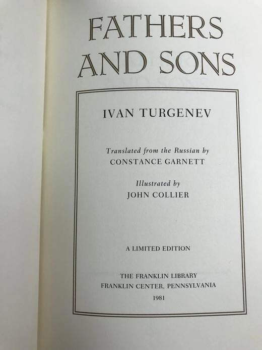 限量版！伊凡・屠格涅夫《父与子》 配插图 富兰克林图书馆豪华皮装本 商品图2