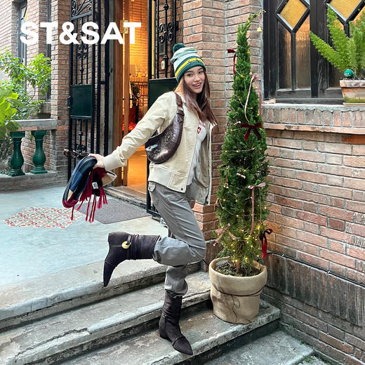 【绒里可选】星期六褶皱绑带金属扣堆堆靴SSD4116YG0/SSD4118YHF 商品图4