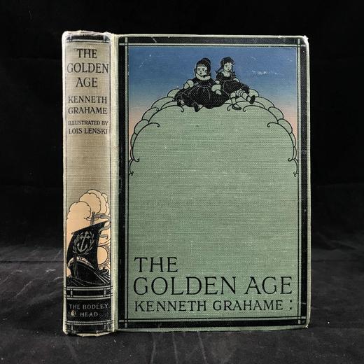 1921年 格雷厄姆回忆录故事集《黄金时代》 洛伊丝·伦斯基4幅彩色手工贴图 漆布精装32开 商品图0