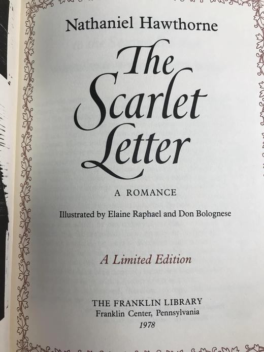 限量版！含藏书票 纳撒尼尔・霍桑《红字》 配插图 富兰克林图书馆豪华皮装本 商品图3