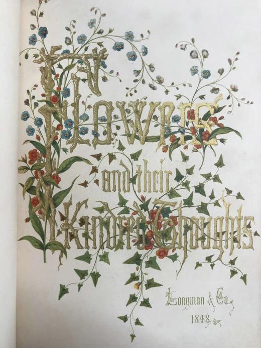 1848年 欧文琼斯 花朵与它们的千思万绪 10余幅精美套色版画 皮革浮雕艺术装帧精装16开 商品图2