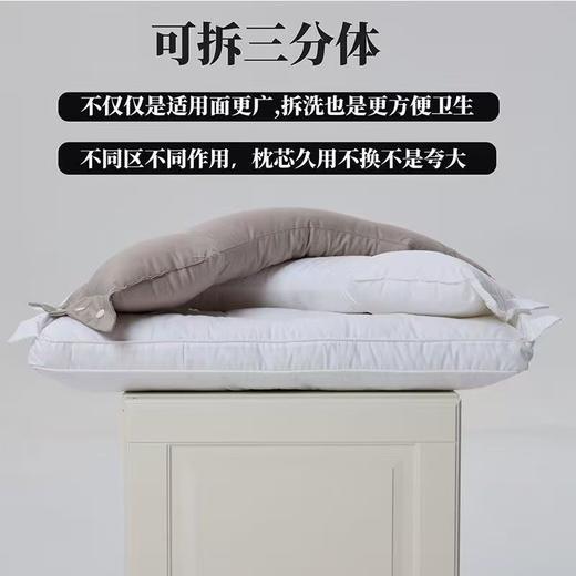 双层睡眠枕芯护耳护颈侧睡专用成人宿舍枕可拆卸可水洗三合一枕头 商品图1