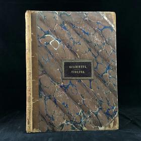 35.5*26.5cm！约19世纪中后期 小提琴四重奏乐谱集 真皮精装