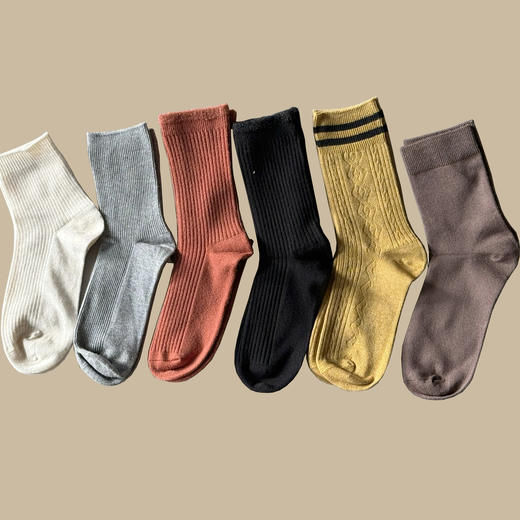 【48元12双】女袜/学生袜短筒/中筒袜子四季棉袜【孤品/样品袜子】 商品图1