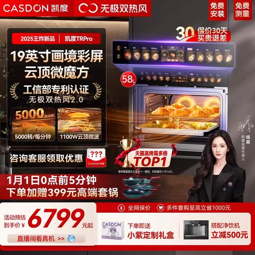 凯度G10Max蒸烤一体机嵌入式家用双热风蒸烤箱80L 商品图0