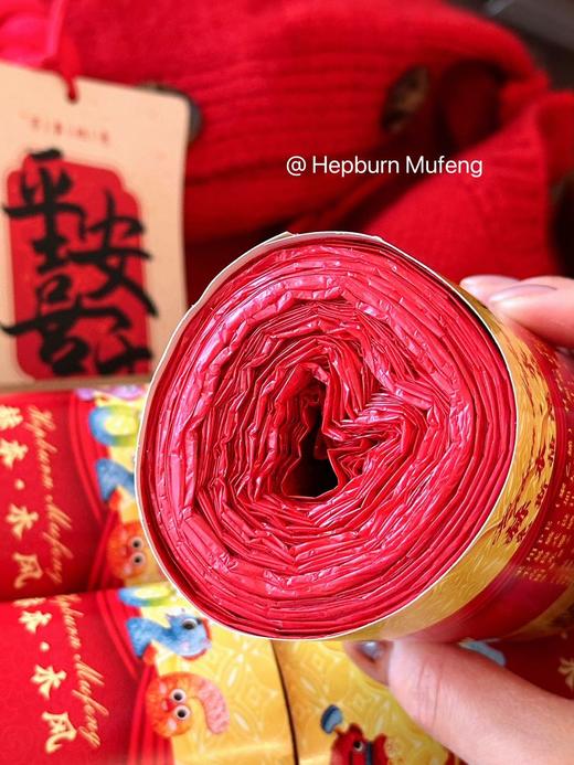 赫本木风新年花香垃圾袋 垃圾袋中的爱马仕巨厚实，到手200个  诚意满满！马年新款垃圾袋 商品图3