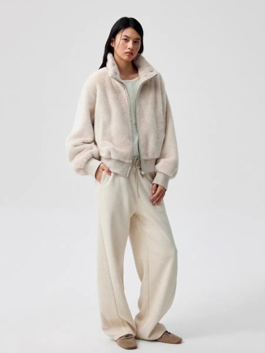 Simple Project/Y25161/可拆卸帽立领环保皮草外套 商品图3