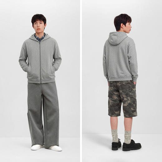 商场同款|森马夹克男春假两件格纹针织外套2026新款宽松连帽上衣 商品图4