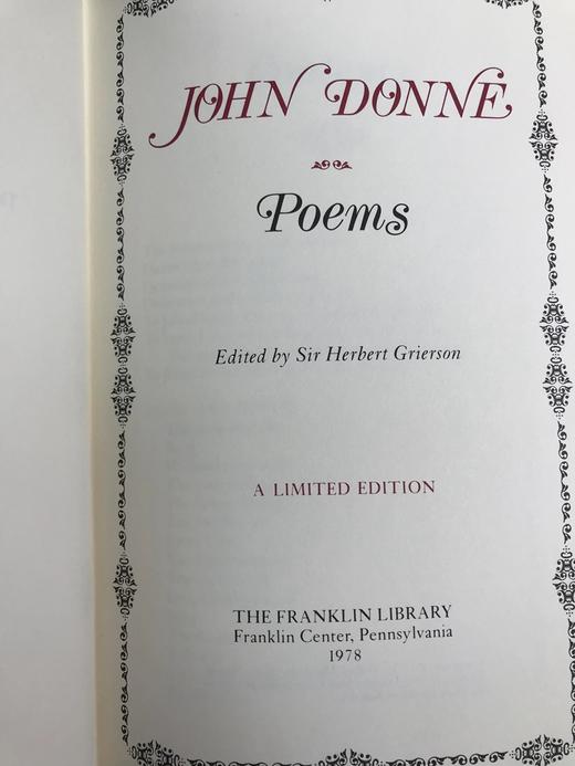 限量版！含藏书票 约翰・邓恩《约翰・邓恩诗集》 配插图 富兰克林图书馆豪华皮装本 商品图3