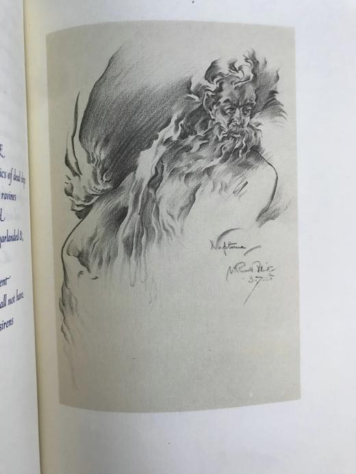 限量版弗林特签名本！1968年 咬舌女神：船首像幻梦 配插图 精装8开带书匣 商品图9