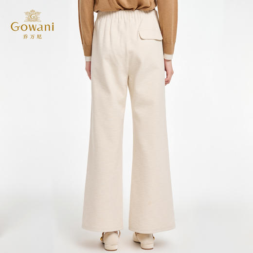 乔万尼新品宽松百搭含羊毛加厚通勤修饰腿型阔腿裤EZ4F159 商品图4