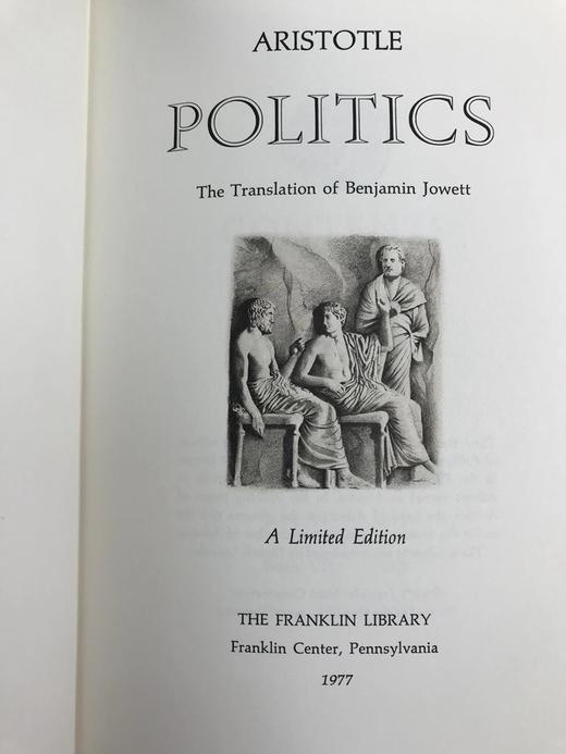 限量版！亚里士多德《政治学》 配插图 富兰克林图书馆豪华皮装本 商品图2