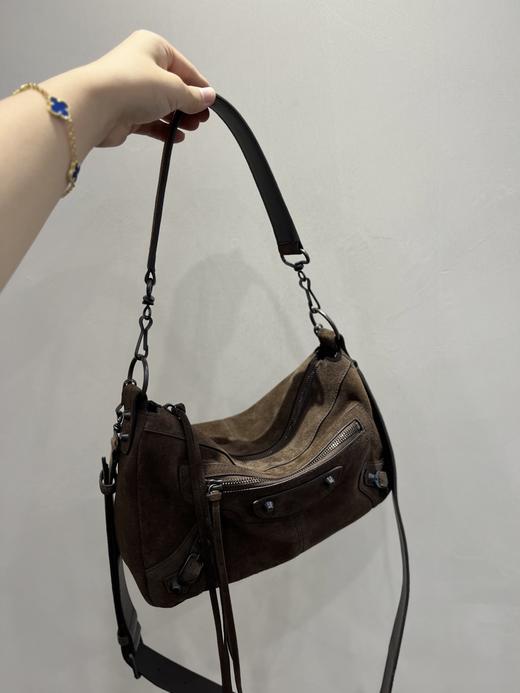 巴黎世家  新款限定色 麂皮深咖色 饭盒包（LZ） 商品图1