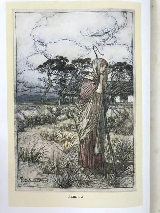 1909年 莎士比亚故事集 鬼才拉克姆12幅彩色手工贴图与大量黑白插图 漆布精装18开 商品图2