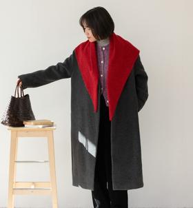 老米优品🎈秋冬韩系氛围感！ 《100%澳洲羊毛三角巾》慵懒感十足简约针织围脖，质感软糯舒适围巾，暖和护脖围巾日韩甜美百搭毛线围脖L