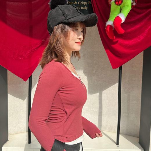 壁虎瑜伽【2512SY469】带胸垫螺纹假两件长袖 （5天发货） 商品图2