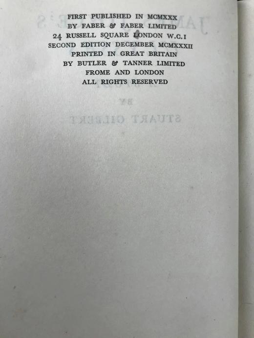 1932年 斯图尔特·吉尔伯特《乔伊斯〈尤利西斯〉研究》 精装32开 商品图3