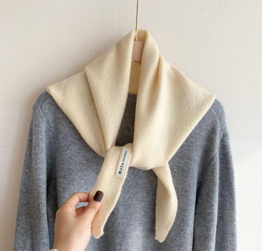 老米优品🎈秋冬韩系氛围感！ 《100%澳洲羊毛三角巾》慵懒感十足简约针织围脖，质感软糯舒适围巾，暖和护脖围巾日韩甜美百搭毛线围脖L 商品图7