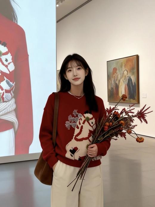 马年限定高圆圆同款马年图腾吉祥如意羊毛衫 商品图8