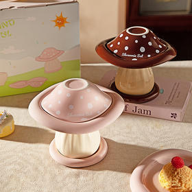 摩登主妇可爱蘑菇餐具套装一人食家用2025新款高颜值碗具生日礼物