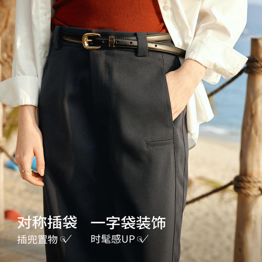 欧芮儿2026春新款灰色直筒西装裤女高腰显瘦通勤宽松垂感阔腿长裤 商品图1