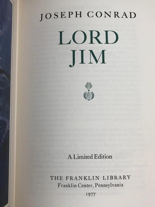 限量版！约瑟夫・康拉德《吉姆老爷》 配插图 富兰克林图书馆豪华皮装本 商品图2