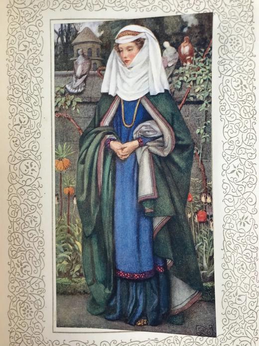 约20世纪早期 丁尼生《国王叙事诗》 约20幅彩色手工贴图 漆布精装16开 商品图8