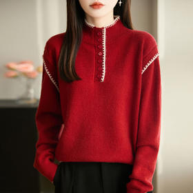 丁摩 毛衣女红色打底衫本命年针织毛衫保暖  SQ-354