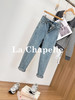 专柜实拍【人生小脚裤】拉夏贝尔/La Chapelle单扣弧形口袋小脚牛仔裤女修身小个子时尚休闲长裤 商品缩略图2
