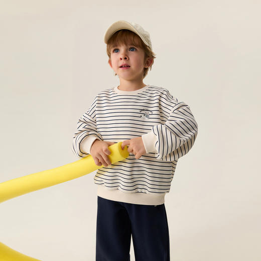 马克珍妮休闲条纹男童运动卫衣套装2026年春装新款560102 商品图3