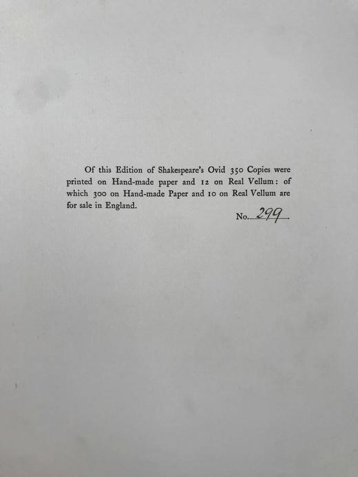 限量版有编号！1904年 奥维德《变形记》 布脊精装大16开手工纸毛边装帧 商品图2