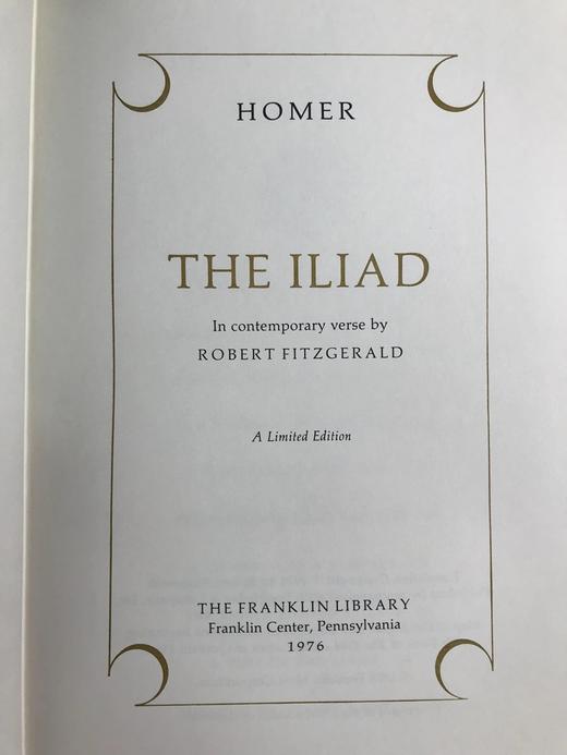 限量版！含藏书票 荷马《伊利亚特》配插图 富兰克林图书馆豪华皮装本 商品图3
