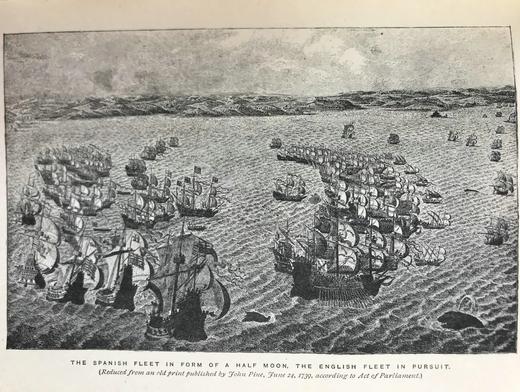 1900年 西班牙无敌舰队的故事 17幅插图 全真皮精装64开 商品图11