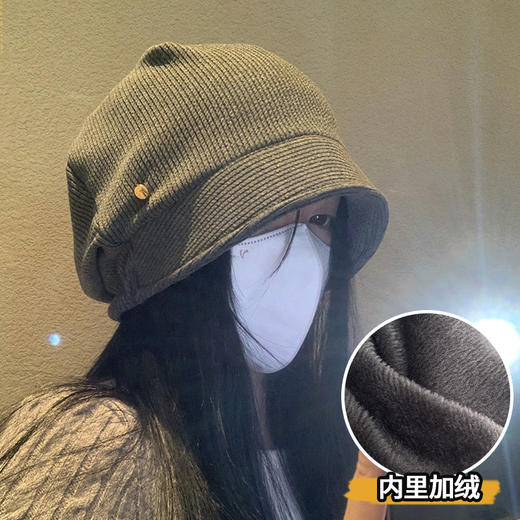 【修饰脸型更显脸小❗️可随意调节头围】黑色韩系冷帽女款秋冬大头围2025新款堆堆帽宽松显脸小百搭堆堆帽。jb 商品图2