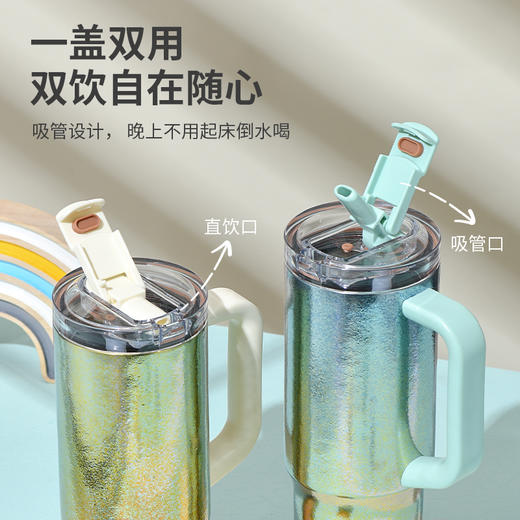 TOSC特可新款99.9%纯钛冰霸杯 | 1000ml大容量、搭配双饮吸管设计、保温保冷、轻盈耐用【HZ】【HZ】 商品图3