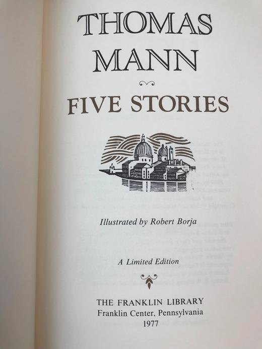 限量版！含藏书票 托马斯・曼《托马斯・曼：五个故事》 配插图 富兰克林图书馆豪华皮装本 商品图3