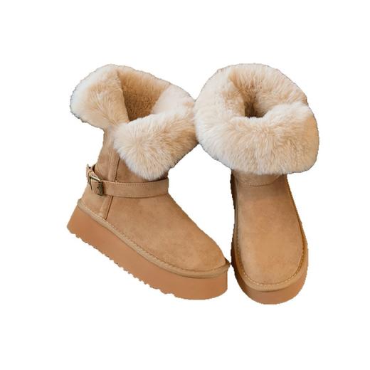 雀说 防水防滑雪地靴女6cm厚底时尚加绒保暖棉鞋ALZ-355 商品图4