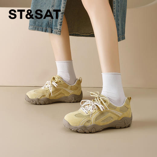 星期六26春新款时尚百搭网面透气厚底阿甘鞋SSE1112C1T 商品图13