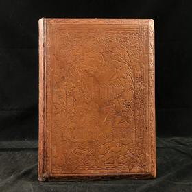 1848年 欧文琼斯 花朵与它们的千思万绪 10余幅精美套色版画 皮革浮雕艺术装帧精装16开