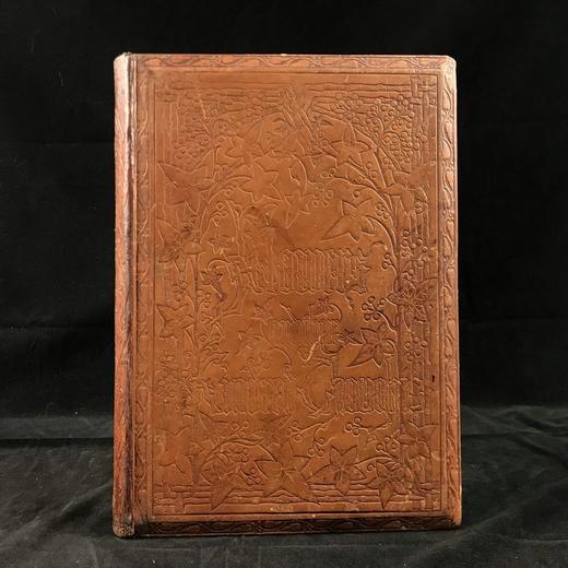 1848年 欧文琼斯 花朵与它们的千思万绪 10余幅精美套色版画 皮革浮雕艺术装帧精装16开 商品图0