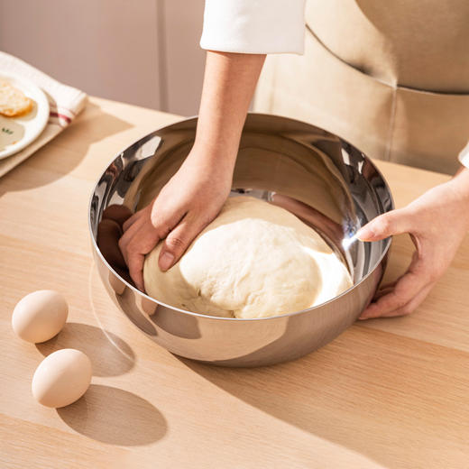 摩登主妇316L不锈钢和面盆带盖揉面盆家用食品级加厚发面盆打蛋盆 商品图0