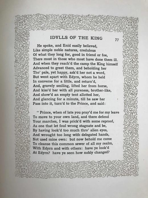 约20世纪早期 丁尼生《国王叙事诗》 约20幅彩色手工贴图 漆布精装16开 商品图14