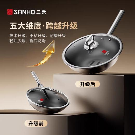 【春上新】10楼 三禾  0涂层不粘纯钛炒锅 GC30F3/GC32F3 吊牌价959元/999元  活动价769元/799元 商品图1