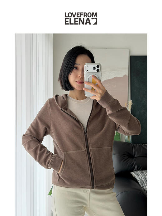 「工厂团购」德绒 舒适感 拉链连帽卫衣 商品图1