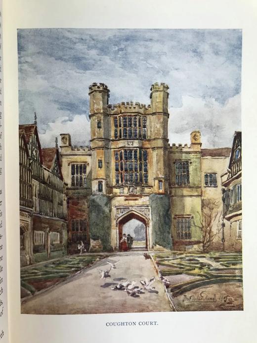 1922年 沃里克郡：莎士比亚的故土 32幅水彩画插图 漆布精装32开 商品图8