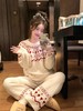 冬日氛围感～费尔岛纹半边绒新年圣诞红色套头睡衣女秋冬甜美软糯家居服套装 商品缩略图3