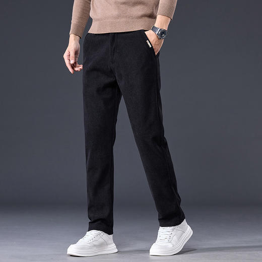 红览 博奥绒商务男士休闲裤加绒加厚秋冬直筒裤 商品图3