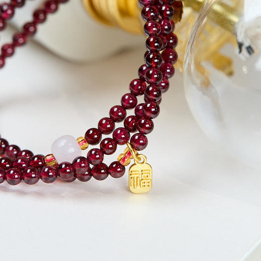 【普陀山】天然三圈石榴石手串女款 普陀山发货 商品图2